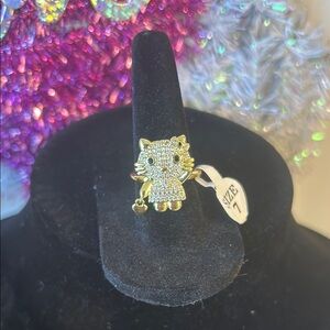 Gold and Silver Cat Ring